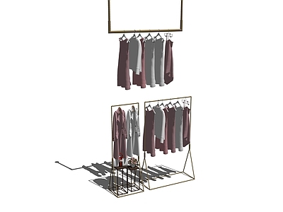 现代服装展示架 服装店铺 铁木