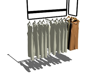现代服装展示架 服装店铺 衣柜铁木