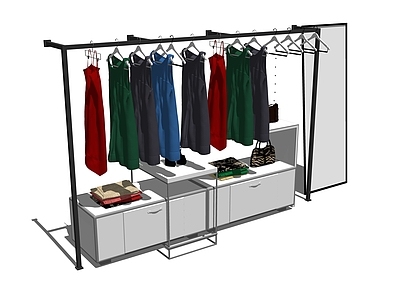 现代服装展示架 服装店铺 铁木