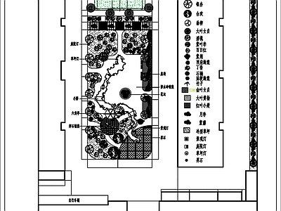 某公司庭院景观 绿化 平面图 施工图