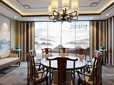 新中式圆桌餐厅