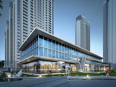 现代售楼处展示区 方形