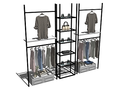 现代服装展示架