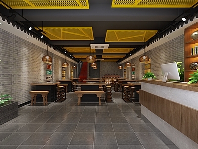 工业风火锅店