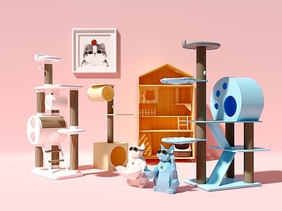 现代猫爬架 猫舍 猫屋 宠物用品