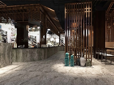 新中式火锅店 前台 玄关