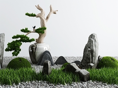 新中式假山山水