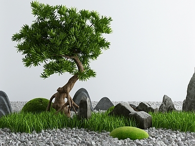 新中式假山山水