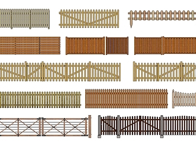 现代木栅栏木围栏