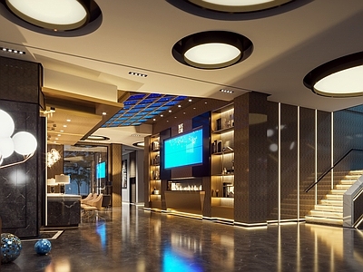 现代KTV大厅 电梯间