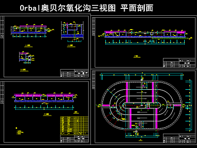 氧化沟平面剖面图 施工图