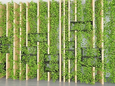现代绿植墙 木格栅