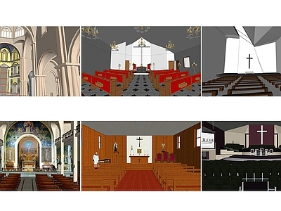 欧式其他文化空间 教堂室内