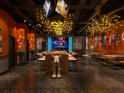 工业风音乐餐厅 烧烤店 蜂窝卡座 清吧