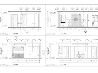 别墅主人房 客房 立面 施工图