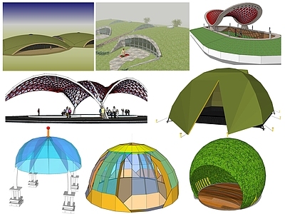 现代穹顶构件 球型建筑构件 帐篷