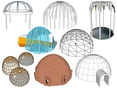 现代穹顶构件 球体建筑构件