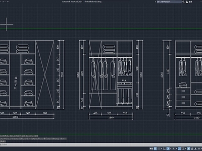 衣柜 衣帽间 衣橱结构图 施工图