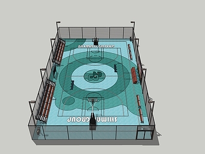现代篮球场 居住区