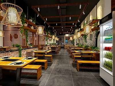 新中式火锅店 小吃店 明档