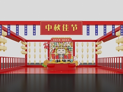 现代中秋节美陈 中秋美陈