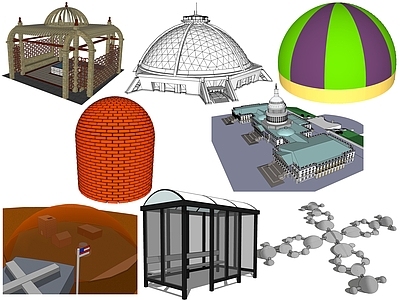 现代穹顶构件 球体建筑