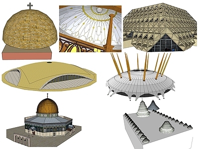 现代穹顶构件 球体建筑构件 城堡