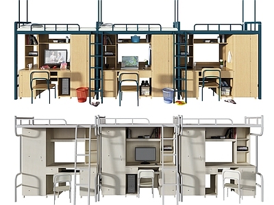 现代宿舍铁架双层床组合 成人