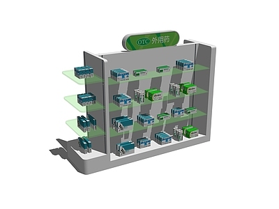 现代药品展柜 货架 展示柜