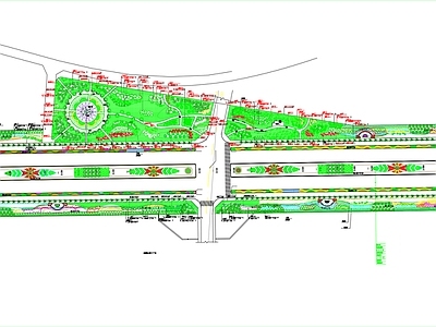 道路绿化施工图 景观 规划设计
