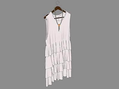 现代服装 连衣裙 百褶裙