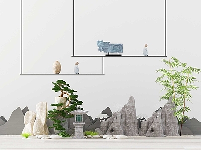 现代假山山水