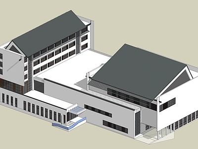 新中式体育建筑 学校体育馆