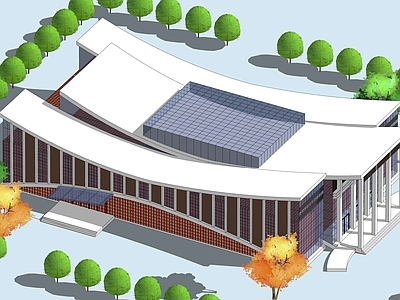 现代体育建筑 学校体育馆 封闭