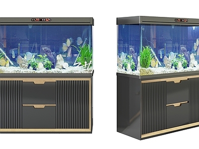 新中式鱼缸水族 鱼 水草 水族馆