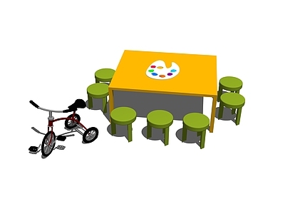 现代儿童学习桌 学习桌 自行画