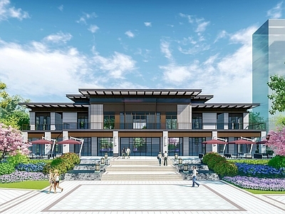 欧式售楼处 示范区景观 售楼处入口节点