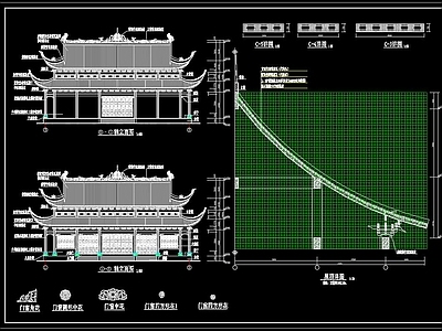 中式一套完整的古建 施工图