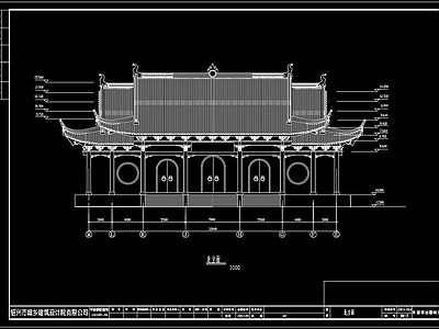 中式山门建筑 施工图