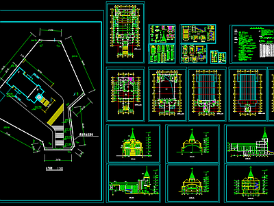 中式基督教会全套建筑图 施工图