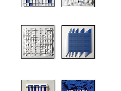 蓝色抽象几何 现代抽象装饰画