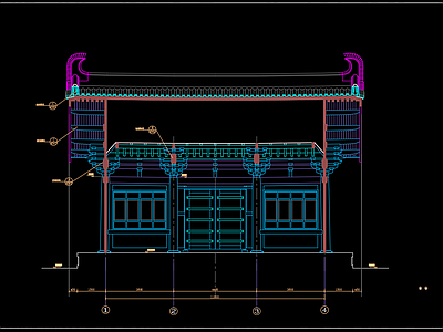 中式中式古建筑观音殿 施工图