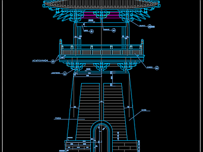 中式中国古建筑钟楼鼓楼 施工图