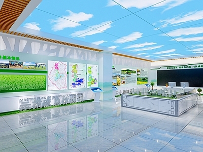 现代办事大厅 绿色展厅 规划展厅 旅游文化展厅 绿色旅游 规划沙盘