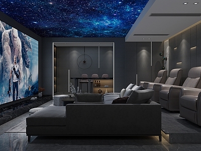 现代家居影音室 星空顶