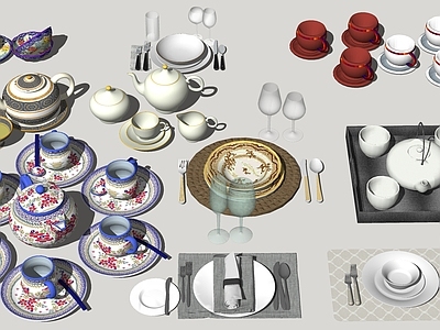 现代厨房用品组合 餐具 茶壶