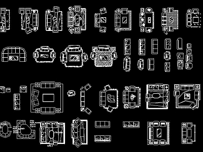 CAD平面沙发 施工图