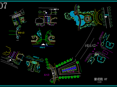 景观设计入口 施工图