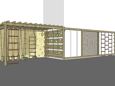 现代儿童器材组合 儿童攀爬墙