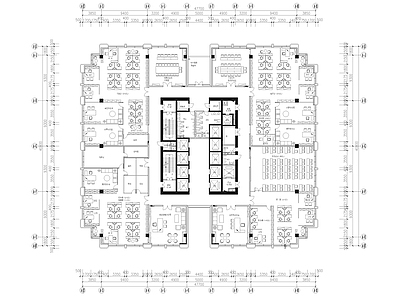 5A整层办公室平面布置图 施工图